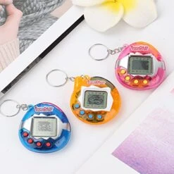 DuDubaby Fun Mini Pet Game Machine 168 Kinds Of Virtual Network Toy Feeding And Cleaning To Learn A Variety Functions Suitable For Children Adults Nostalgic 90s Retro Toys (orange), 4.13*1.97in