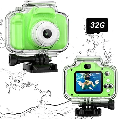 Kids Waterproof Camera, Camera For Kids Underwater Camera Video Camera For Kids For Kids For Toys For 3 12 Year Old Electronics For Kids Video Camera HD 1080P With 32GB SD Card (Green) 6 Kids Waterproof Camera, Camera For Kids Underwater Camera Video Camera For Kids For Kids For Toys For 3 12 Year Old Electronics For Kids Video Camera HD 1080P With 32GB SD Card (Green) - Image 4