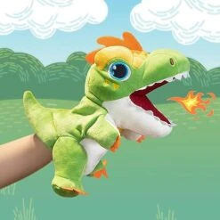 Cuteoy Dinosaur Hand Puppet T-Rex Animal Toy Role Play Toy Party Performance Imagination Game Role Play Storytelling Teaching Preschool Kids(Green)