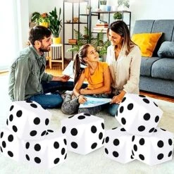 4 Pieces Jumbo Inflatable Dice 12.6 Inch Large Inflatable Dice Fun Giant Inflatable Dice Toy For Indoor Outdoor Lawn Game Pool Party Board Game, White 13 4 Pieces Jumbo Inflatable Dice 12.6 Inch Large Inflatable Dice Fun Giant Inflatable Dice Toy For Indoor Outdoor Lawn Game Pool Party Board Game, White -Folkmanis Toys Shop 51czzetRyNL