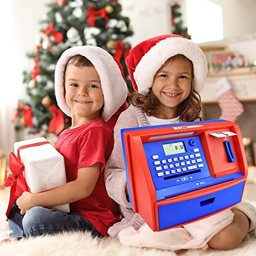 Talking ATM Savings Bank, Digital Piggy Bank, ATM Money Coins Machine For Kids Birthday Gift (Red/Blue) 7 Talking ATM Savings Bank, Digital Piggy Bank, ATM Money Coins Machine For Kids Birthday Gift (Red/Blue) - Image 5