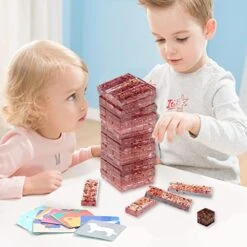 Nearockle Silicone Resin Molds, Tumbling Stacking Board Games Silicone Mold With A Dice Mold， DIY Making Craft Tumbling Tower Blocks Building Toy For House Party Kids Families Boy Girls Unique Gift -Folkmanis Toys Shop 51d1blngKkL