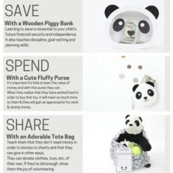 Happy Lolli Birthday Gift For Girls/Boys, 3 Individually Wrapped Gifts In 1 With 3 Tasks To Teach Kids Responsible Money Management And Giving With Panda Piggy Bank, Purse & A Tote Bag- Ready To Gift 14 Happy Lolli Birthday Gift For Girls/Boys, 3 Individually Wrapped Gifts In 1 With 3 Tasks To Teach Kids Responsible Money Management And Giving With Panda Piggy Bank, Purse & A Tote Bag- Ready To Gift -Folkmanis Toys Shop 51dA4gGeRwL