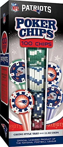 MasterPieces Game Day - NFL New England Patriots - 100 Piece Poker Chip Set, Casino Style 5 MasterPieces Game Day - NFL New England Patriots - 100 Piece Poker Chip Set, Casino Style - Image 3
