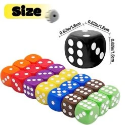 120 16mm 6 Sided Dice Set,Standard Game Dice Kids,Colored Dice With Storage Bucket Opaque For Board Games,Dice Games,Math Dice,Classroom,12 Colors