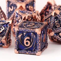 DND Dice Metal Dragon Set,Unique Dragon Design Dice With Gift Dice Bag For Dungeons & Dragon Games,Magic The Gathering,D And D D&D Dice Set (Copper Blue) -Folkmanis Toys Shop 51dFjXe2pML