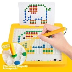 Magnetic Drawing Board For Toddlers Jumbo Magnetic Doodle Board With Magnetic Pen And Beads Magnetic Dot Art Educational Toddler Toys Travel Toys For 3 4 5 Year Old Boys Girls (12.5"x12.5") -Folkmanis Toys Shop 51dFsBb2xEL