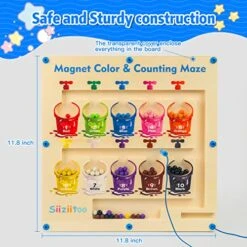 Magnetic Color And Number Maze - Wooden Magnet Color Matching Learning Counting Maze Puzzle Board, Toddler Color Sorting Fine Motor Skills Toys Gift For Boys Girls 3 4 5 Years Old -Folkmanis Toys Shop 51dMWTbsm6L