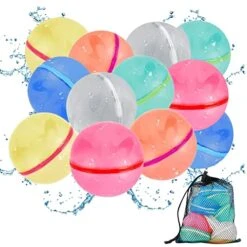 Reusable Water Balloons Magnetism Water Balloons Self Quick Fill Kids Adult Swimming Pool Toys Beach Toys Silicone Self Sealing Water Bomb Water Game Toys Summer Fun Party Supplies (12Pcs)