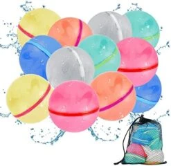 Reusable Water Balloons Magnetism Water Balloons Self Quick Fill Kids Adult Swimming Pool Toys Beach Toys Silicone Self Sealing Water Bomb Water Game Toys Summer Fun Party Supplies (12Pcs) -Folkmanis Toys Shop 51dR8W3tZtL. AC
