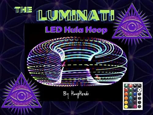 HoopHeads Luminati LED Hula Hoop With Remote 32 Unique Colors, Modes, And Effects - 44+ Bold Bright LEDs (28" Diameter - 5/8" HDPE) 10 HoopHeads Luminati LED Hula Hoop With Remote 32 Unique Colors, Modes, And Effects - 44+ Bold Bright LEDs (28" Diameter - 5/8" HDPE) - Image 8