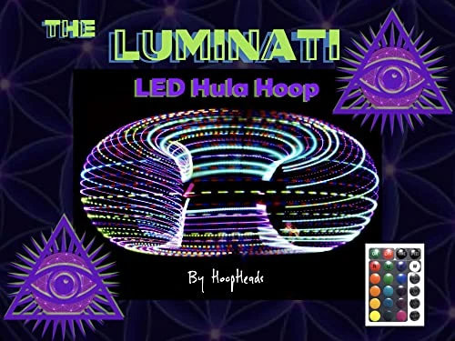 HoopHeads Luminati LED Hula Hoop With Remote 32 Unique Colors, Modes, And Effects - 44+ Bold Bright LEDs (28" Diameter - 5/8" HDPE) 3 HoopHeads Luminati LED Hula Hoop With Remote 32 Unique Colors, Modes, And Effects - 44+ Bold Bright LEDs (28" Diameter - 5/8" HDPE)