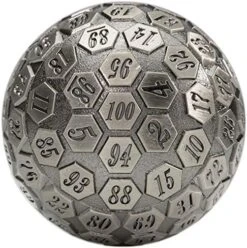 Wiz Dice - Orb Of Predestined Fate - 100 Sided Metal Dice For Tabletop RPG Adventure Games - D100 Polyhedral Dice, Suitable For Dungeons And Dragons And Dice Games Alike - 1.75" - Ancient Silver -Folkmanis Toys Shop 51daCx eq3L. AC