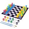 Painting Chess Set For Kids- Hand Painting Kit For Kids （2 In 1） Kids Arts And Crafts Set Painting Your Own Chess Set Painting Toys Colorful Plaster Chess Pieces Education Toys