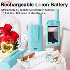 POKPOW Walkie Talkies For Kids Rechargeable 3 Pack Long Range 22 Channels 2 Way Radio Outdoor Kids Toys For Ages 3-12 Camping Hiking Birthday Xmas Easter Gifts For Boys Girls (Blue Pink Green) 11 POKPOW Walkie Talkies For Kids Rechargeable 3 Pack Long Range 22 Channels 2 Way Radio Outdoor Kids Toys For Ages 3-12 Camping Hiking Birthday Xmas Easter Gifts For Boys Girls (Blue Pink Green) -Folkmanis Toys Shop 51dfcT8zhHL