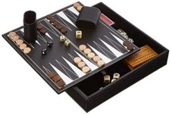 CHH 11" 7-in-1 Game Set With Black Leatherette Finish -Folkmanis Toys Shop 51dgWJmHm2L