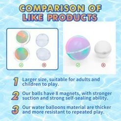 24 PCS Reusable Water Balloons, With Mesh Bag, Reusable Water Balloons For Kids, Self-Sealing Water Bomb For Kids Adults Outdoor Activities Water Games Toy Summer Fun Party Supplies (24pcs) -Folkmanis Toys Shop 51dimPHp9lL