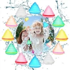 Reusable Water Balloons Quick Fill, Magnetic Water Balloons Self Sealing Refillable Water Balloons Water Toys Pool Toys For Kids Adults Water Fight Outdoor Games (12pcs Star) -Folkmanis Toys Shop 51doA38p78L. AC