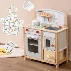 ROBUD Kids & Toddlers Kitchen Playset, Wooden Pretend Play Kitchen Set Toy Gift For Girls & Boys -Folkmanis Toys Shop 51dqfyGYEzL. AC
