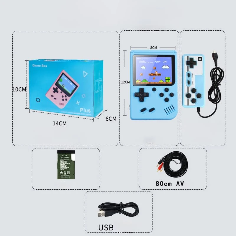 Handheld Game Console With Classical Retro Games Tetris Mario, 3.0 Inch Gameboy Kids Screen Portable Retro Video Game Console Support TV Connection (400 Games) 4 Handheld Game Console With Classical Retro Games Tetris Mario, 3.0 Inch Gameboy Kids Screen Portable Retro Video Game Console Support TV Connection (400 Games) - Image 2
