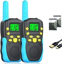 POKPOW Walkie Talkies For Kids Rechargeable 2 Pack Long Range 22 Channels 2 Way Radio Outdoor Kids Toys For Ages 3-12 Camping Hiking Birthday Xmas Easter Gifts For Boys Girls (Blue Pink) 19 POKPOW Walkie Talkies For Kids Rechargeable 2 Pack Long Range 22 Channels 2 Way Radio Outdoor Kids Toys For Ages 3-12 Camping Hiking Birthday Xmas Easter Gifts For Boys Girls (Blue Pink) -Folkmanis Toys Shop 51dw X kZlL. AC