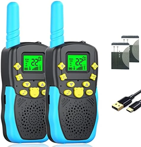 POKPOW Walkie Talkies For Kids Rechargeable 2 Pack Long Range 22 Channels 2 Way Radio Outdoor Kids Toys For Ages 3-12 Camping Hiking Birthday Xmas Easter Gifts For Boys Girls (Blue Pink) 8 POKPOW Walkie Talkies For Kids Rechargeable 2 Pack Long Range 22 Channels 2 Way Radio Outdoor Kids Toys For Ages 3-12 Camping Hiking Birthday Xmas Easter Gifts For Boys Girls (Blue Pink) - Image 6