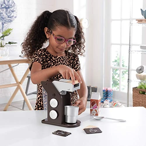 KidKraft Children's Espresso Coffee Set - Role Play Toys For The Kitchen, Play Kitchen Accessories, Gift For Ages 3+ 7 KidKraft Children's Espresso Coffee Set - Role Play Toys For The Kitchen, Play Kitchen Accessories, Gift For Ages 3+ - Image 5