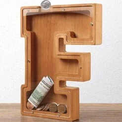 Wooden Letter Piggy Bank For Kids Boys Girls Large 26 Alphabet Money Bank Personalized Custom Name Transparent Saving Coin Bank, Perfect Christmas,Birthday Gift For Kids Adults And Home Decoration (C) -Folkmanis Toys Shop 51dzpYrDe9L. AC