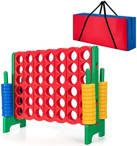 COSTWAY Jumbo 4-to-Score Giant Game Set With Storage Carrying Bag, 4 In A Row For Kids And Adults, Game Set With 42 Jumbo Rings & Quick-Release Slider, Perfect For Family Game 11 COSTWAY Jumbo 4-to-Score Giant Game Set With Storage Carrying Bag, 4 In A Row For Kids And Adults, Game Set With 42 Jumbo Rings & Quick-Release Slider, Perfect For Family Game - Image 9