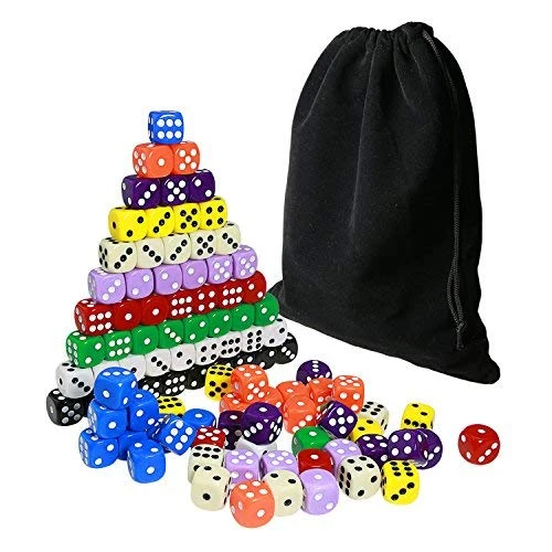 100 Pcs Multi-Color Dice Set – 10 Assorted Color With 10 Pcs Each, 16mm D6 Standard Dice With Extra Carrying Bag, Perfect For Board Games: Tenzi And Casino Games By YOUSHARES 5 100 Pcs Multi-Color Dice Set – 10 Assorted Color With 10 Pcs Each, 16mm D6 Standard Dice With Extra Carrying Bag, Perfect For Board Games: Tenzi And Casino Games By YOUSHARES - Image 3