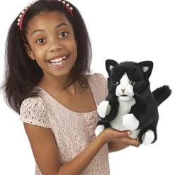 Folkmanis Tuxedo Kitten Hand Puppet, Black; White