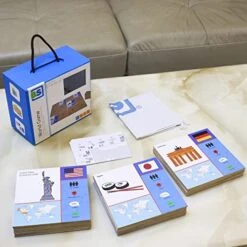 Yhaizhuy Flags Of The World Memory Matching Durable Laminated Cardboard Cards Board Games Geography Board Games Montessori Learning Gift Idea For Teenage Boys & Girls