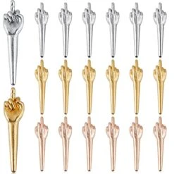 Jexine 18 Pcs Metal Cribbage Pegs Cribbage Board Pegs Fit 1/8 Holes Funny Finger Gesture Cribbage Pegs 3 Colors Unique Cribbage Pegs Toy For Game Accessories Cribbage Traditional Board Game (Middle)