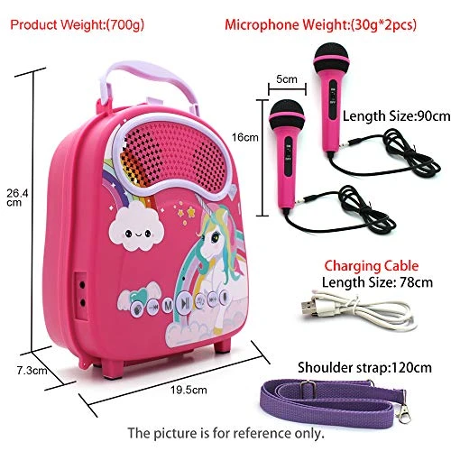 Kids Karaoke Machine For Girls Boys With 2 Microphones Portable Children Singing Machine Includes Voice Change/Storage Space Bluetooth Toddler Karaoke Speaker Toy Gift For Birthday Festival 9 Kids Karaoke Machine For Girls Boys With 2 Microphones Portable Children Singing Machine Includes Voice Change/Storage Space Bluetooth Toddler Karaoke Speaker Toy Gift For Birthday Festival - Image 7