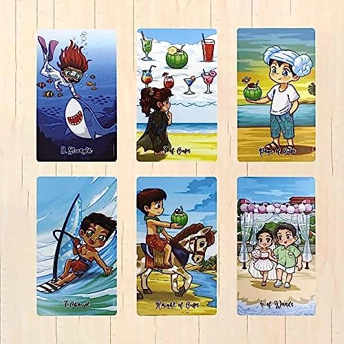 Summer Holiday Tarot: A Tropical Escape To Fun And Magic, 78 Cartoon Tarot Cards In Standard Size With Guidebook For Beginners - 4.75" X 2.75" (120mm X 70mm) 7 Summer Holiday Tarot: A Tropical Escape To Fun And Magic, 78 Cartoon Tarot Cards In Standard Size With Guidebook For Beginners - 4.75" X 2.75" (120mm X 70mm) - Image 5