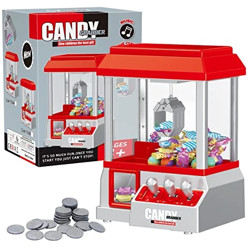 Mini Claw Machine With 24 Game Coins For Kids, Red Candy Grabber Machine With Sound Electronic Prize Toys, Dispenser Creative Claw Machine Arcade Game For Party Game Boys Girls Birthday Gift 3 Mini Claw Machine With 24 Game Coins For Kids, Red Candy Grabber Machine With Sound Electronic Prize Toys, Dispenser Creative Claw Machine Arcade Game For Party Game Boys Girls Birthday Gift