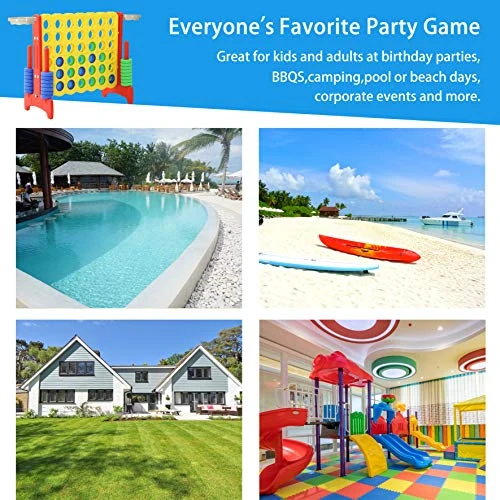 Giant 4-in-a-Row 33inch Small Adults Yard Connect Game Basketball Activity Outdoor Floor Game For Kids Teenages Indoor Family Fun Board Games,Red/Yellow -SSZQ03RY 6 Giant 4-in-a-Row 33inch Small Adults Yard Connect Game Basketball Activity Outdoor Floor Game For Kids Teenages Indoor Family Fun Board Games,Red/Yellow -SSZQ03RY - Image 4