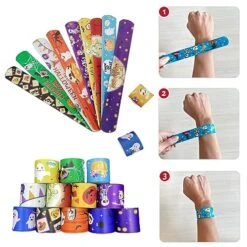 98 Pcs Halloween Party Supplies, Including 48 Halloween Slap Bracelets Bulk Slap Bands And 50 Halloween Stickers For Halloween Party Favors Supplies For Kids, Halloween Goodie Bags Stuffers For Kids -Folkmanis Toys Shop 51ea6kTGGuL