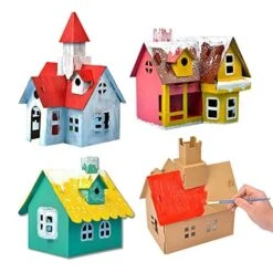 Children's DIY Paper House Assembled Coloring Toy Christmas Dress Up Game House Gift (Castle) -Folkmanis Toys Shop 51eksoEQQ8L