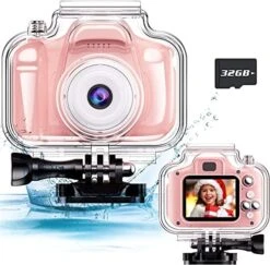 Underwater Kids Camera Toys For Kids 3-8 Boys Girls, Waterproof Kids Digital Camcorder Sports Video Camera, Toddler Kids Toys For 3 4 5 6 7 8 Year Old Birthday Gifts With 32GB SD Card(Blue) -Folkmanis Toys Shop 51erFAjTY3L. AC