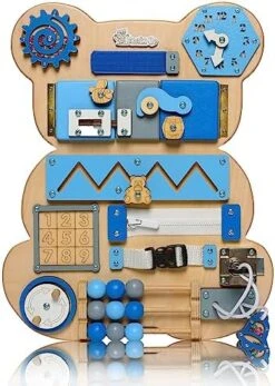 Busy Board For Toddlers, Sensory Game, Montessori Board For Kids, Activity Toy For Toddlers, Develop Fine Motor Skills, Educational Learning Toy, Learning Wooden Travel Toy, Doors And Locks -Folkmanis Toys Shop 51es96 JMKL. AC