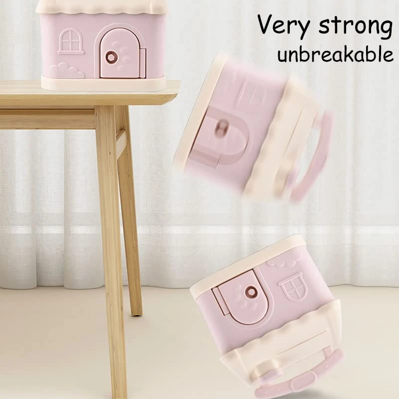 Cottage Piggy Bank With Key, Large House Money Coin Bank Box, ATM Gift To Saving Money (Pink) 8 Cottage Piggy Bank With Key, Large House Money Coin Bank Box, ATM Gift To Saving Money (Pink) - Image 6