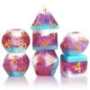 7PCS Polyhedral DND Dice, D&D Dice Set Translucent Tricolour Resin Dice With 3 Overlays For Role Playing Dice Games As DND RPG MTG Table Games (White Violet Blue) -Folkmanis Toys Shop 51f4HsPx0tL