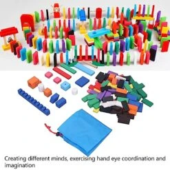 120 PCS Dominoes Set Smooth Surface Bulk Dominoes Racing Tiles Games Toy Wooden Building Blocks Bulk Dominoes Racing Tile Games With Extra Storage Bag (Domino Building Blocks) -Folkmanis Toys Shop 51f8QPqMMzL