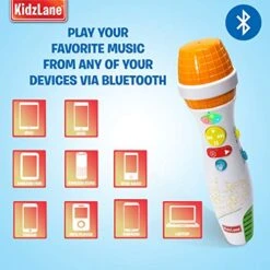 Kidzlane Microphone For Kids With Bluetooth | Kids Singing Toy Microphone For Babies & Toddlers | Voice Changer & 10 Built-in Nursery Rhymes | Kids Karaoke Microphone Ages 3+ 9 Kidzlane Microphone For Kids With Bluetooth | Kids Singing Toy Microphone For Babies & Toddlers | Voice Changer & 10 Built-in Nursery Rhymes | Kids Karaoke Microphone Ages 3+ -Folkmanis Toys Shop 51f9Icgzw7L