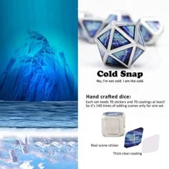 Haxtec Metal DND Dice Set Cold Snap Real Scene Silver Blue Purple Polyhedral Dice W/PU Leather Dragon Eye Dice Bag For TTRPG D&D 5e Spell Dungeons And Dragons Gifts Role Playing Games 19 Haxtec Metal DND Dice Set Cold Snap Real Scene Silver Blue Purple Polyhedral Dice W/PU Leather Dragon Eye Dice Bag For TTRPG D&D 5e Spell Dungeons And Dragons Gifts Role Playing Games -Folkmanis Toys Shop 51fRnklFAtL