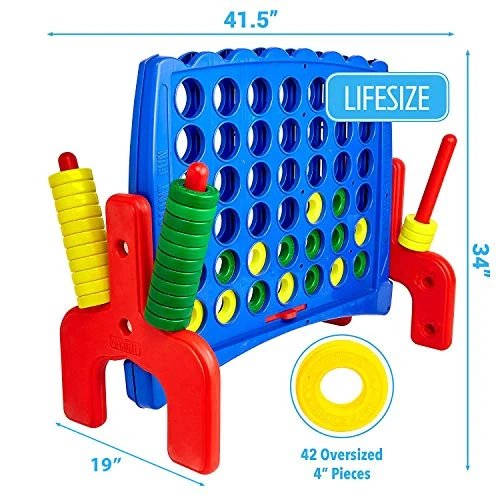 Giant 4 To Score In A Row With Storage Carry Bag Included - Almost 3'-Ft High - Large For Indoor And Outdoor: Any Weather Connect Game For Family Fun - Quick To Assemble 4 Giant 4 To Score In A Row With Storage Carry Bag Included - Almost 3'-Ft High - Large For Indoor And Outdoor: Any Weather Connect Game For Family Fun - Quick To Assemble - Image 2