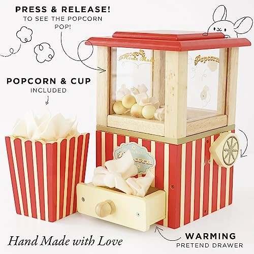 Le Toy Van - Wooden Honeybake Retro Popcorn Machine | Cinema, Kitchen Or Movies Pretend Play | Movie Night Role Kids Play Toy 4 Le Toy Van - Wooden Honeybake Retro Popcorn Machine | Cinema, Kitchen Or Movies Pretend Play | Movie Night Role Kids Play Toy - Image 2
