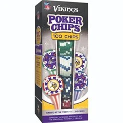 MasterPieces Game Day - NFL Minnesota Vikings - 100 Piece Poker Chip Set, Casino Style