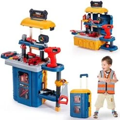 Kitchen Playset, 3 In 1 Kitchen Pretend Play Toys Travel Suitcase, 49 PCS Realistic Cooking Accessories, Sounds, Lightnd, Running Water, Great Kitchen Toys For Toddlers Kids -Folkmanis Toys Shop 51fgEvrs4LL. AC